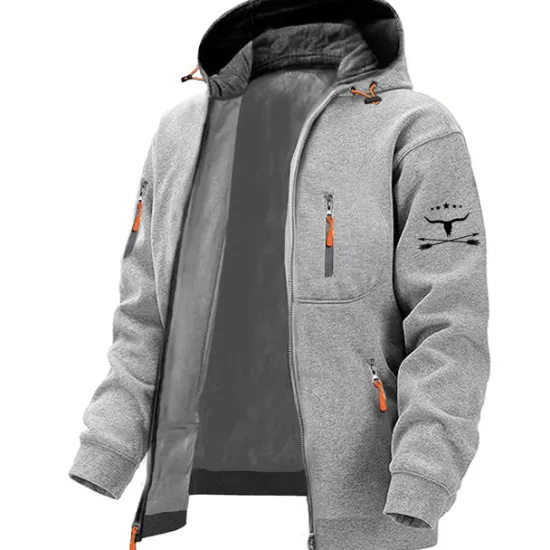 New OUKU Men's Graphic Animal Long Sleeve Sweatshirts Hooded Streetwear Designer Sports & Outdoor Casual Spring & Fall Navy Blue Dark Gray Gray Clothing Apparel Designer S M L XL XXL 3XL