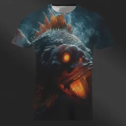 Discount OUKU Men's Graphic Animal Shark T Shirt Short Sleeve T shirt 3D Print Crew Neck Shirt Daily Designer Retro Vintage Sports Outdoor Holiday Going out Royal Blue Blue Brown Spring & Summer Clothing Apparel S