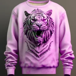 Hot OUKU Men's Graphic Animal Sweatshirts Golf Pullover Sweatshirt Long Sleeve Sweatshirt Crew Neck Fashion Daily Casual 3D Print Vacation Holiday Going out Print Spring & Fall