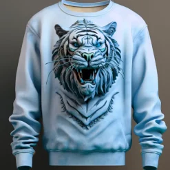 Hot OUKU Men's Graphic Animal Sweatshirts Golf Pullover Sweatshirt Long Sleeve Sweatshirt Crew Neck Fashion Daily Casual 3D Print Vacation Holiday Going out Print Spring & Fall