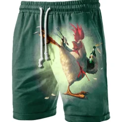 Discount OUKU Men's Graphic Animal Turkey Shorts Summer Shorts Beach Shorts Mid Waist Streetwear Hawaiian Designer Casual Daily Holiday Drawstring Elastic Waist 3D Print Designer Clothing Apparel
