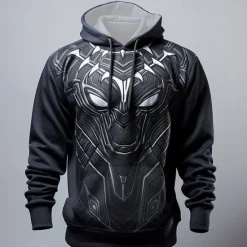 OUKU Men's Graphic Armor Hoodie Hoodies Sweatshirt Fashion Daily Long Sleeve Hooded Vacation Sports Outdoor Holiday Black Dark Gray Print Front Pocket Spring & Fall Designer