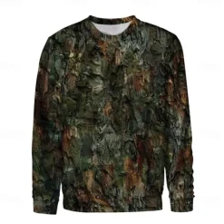 OUKU Men's Graphic Camo / Sweatshirts Golf Pullover Sweatshirt Long Sleeve Sweatshirt Hooded Vacation Cool Daily Print Vacation Sports Outdoor Going out Printing Winter Spring & Fall Camouflage