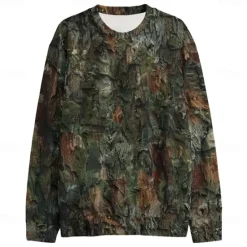 OUKU Men's Graphic Camo / Sweatshirts Golf Pullover Sweatshirt Long Sleeve Sweatshirt Hooded Vacation Cool Daily Print Vacation Sports Outdoor Going out Printing Winter Spring & Fall Camouflage