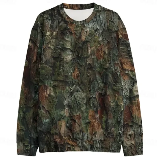 OUKU Men's Graphic Camo / Sweatshirts Golf Pullover Sweatshirt Long Sleeve Sweatshirt Hooded Vacation Cool Daily Print Vacation Sports Outdoor Going out Printing Winter Spring & Fall Camouflage