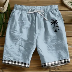 Online OUKU Men's Graphic Coconut Tree Shorts Summer Shorts Beach Shorts Mid Waist Designer Ethnic Style Casual Daily Holiday Elastic Waist 3D Print Drawstring Designer Clothing Apparel