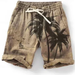 Outlet OUKU Men's Graphic Coconut Tree Summer Shorts Beach Shorts Mid Waist Streetwear Hawaiian Designer Casual Daily Holiday Elastic Waist Drawstring Designer Clothing Apparel