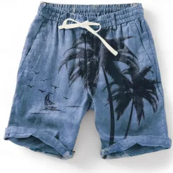 Outlet OUKU Men's Graphic Coconut Tree Summer Shorts Beach Shorts Mid Waist Streetwear Hawaiian Designer Casual Daily Holiday Elastic Waist Drawstring Designer Clothing Apparel