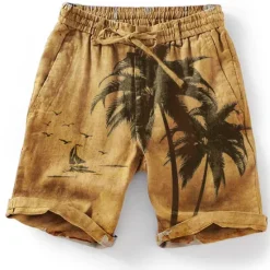 Outlet OUKU Men's Graphic Coconut Tree Summer Shorts Beach Shorts Mid Waist Streetwear Hawaiian Designer Casual Daily Holiday Elastic Waist Drawstring Designer Clothing Apparel