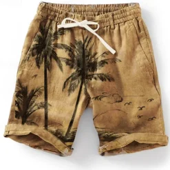 Sale OUKU Men's Graphic Coconut Tree Summer Shorts Beach Shorts Mid Waist Streetwear Hawaiian Designer Casual Daily Holiday Elastic Waist Drawstring Designer Clothing Apparel