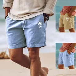 Best OUKU Men's Graphic Coconut Tree Shorts Summer Shorts Beach Shorts Mid Waist Streetwear Hawaiian Designer Casual Daily Holiday Drawstring Elastic Waist 3D Print Designer Clothing Apparel