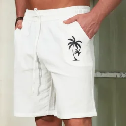 OUKU Men's Graphic Coconut Tree Shorts Summer Shorts Beach Shorts Mid Waist Streetwear Hawaiian Designer Casual Daily Holiday Drawstring Elastic Waist 3D Print Designer Clothing Apparel