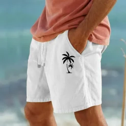OUKU Men's Graphic Coconut Tree Shorts Summer Shorts Beach Shorts Mid Waist Streetwear Hawaiian Designer Casual Daily Holiday Drawstring Elastic Waist 3D Print Designer Clothing Apparel