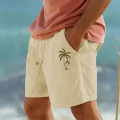 OUKU Men's Graphic Coconut Tree Shorts Summer Shorts Beach Shorts Mid Waist Streetwear Hawaiian Designer Casual Daily Holiday Drawstring Elastic Waist 3D Print Designer Clothing Apparel