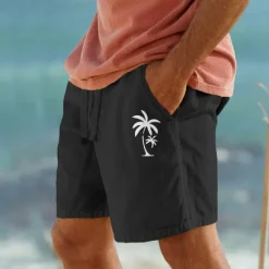 OUKU Men's Graphic Coconut Tree Shorts Summer Shorts Beach Shorts Mid Waist Streetwear Hawaiian Designer Casual Daily Holiday Drawstring Elastic Waist 3D Print Designer Clothing Apparel