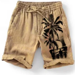 Clearance OUKU Men's Graphic Coconut Tree Shorts Summer Shorts Beach Shorts Mid Waist Streetwear Hawaiian Designer Casual Daily Holiday Drawstring Elastic Waist 3D Print Designer Clothing Apparel