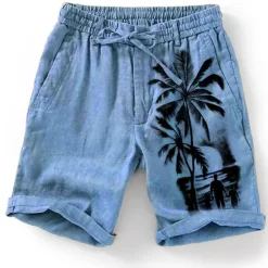 Clearance OUKU Men's Graphic Coconut Tree Shorts Summer Shorts Beach Shorts Mid Waist Streetwear Hawaiian Designer Casual Daily Holiday Drawstring Elastic Waist 3D Print Designer Clothing Apparel