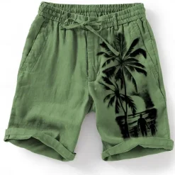 Clearance OUKU Men's Graphic Coconut Tree Shorts Summer Shorts Beach Shorts Mid Waist Streetwear Hawaiian Designer Casual Daily Holiday Drawstring Elastic Waist 3D Print Designer Clothing Apparel