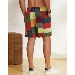 OUKU Men's Graphic Color Block Patchwork Shorts Summer Shorts Casual Shorts Mid Waist Fashion Streetwear Designer Casual Daily Holiday Pocket Drawstring Elastic Waist Designer Clothing Apparel
