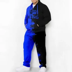 Outlet OUKU Men's Graphic Color Block 2pcs 3D Sweatshirt Sets Hoodie Tracksuit Long Sleeve Long pants Hooded Fashion Designer Casual Daily Sports Going out 3D Print Spring & Fall Yellow Blue Red