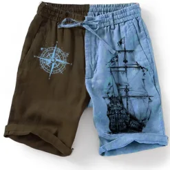 Sale OUKU Men's Graphic Color Block Boat Shorts Summer Shorts Beach Shorts Mid Waist Streetwear Hawaiian Designer Casual Daily Holiday Elastic Waist 3D Print Drawstring Designer Clothing Apparel