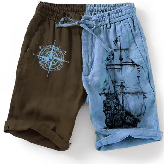 Sale OUKU Men's Graphic Color Block Boat Shorts Summer Shorts Beach Shorts Mid Waist Streetwear Hawaiian Designer Casual Daily Holiday Elastic Waist 3D Print Drawstring Designer Clothing Apparel