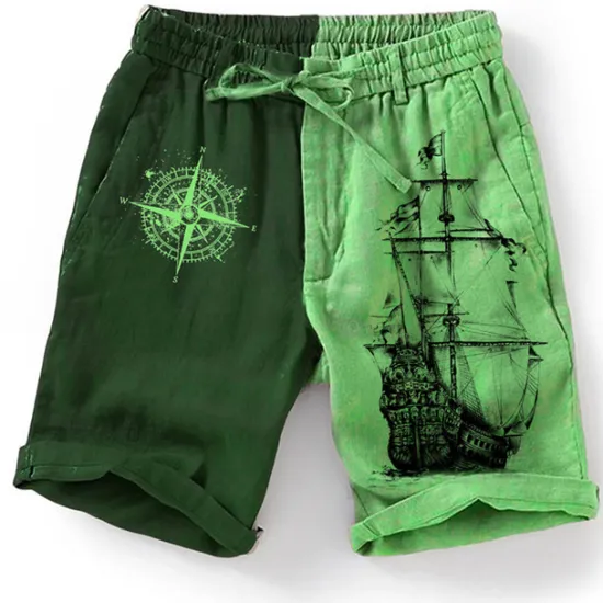 Sale OUKU Men's Graphic Color Block Boat Shorts Summer Shorts Beach Shorts Mid Waist Streetwear Hawaiian Designer Casual Daily Holiday Elastic Waist 3D Print Drawstring Designer Clothing Apparel