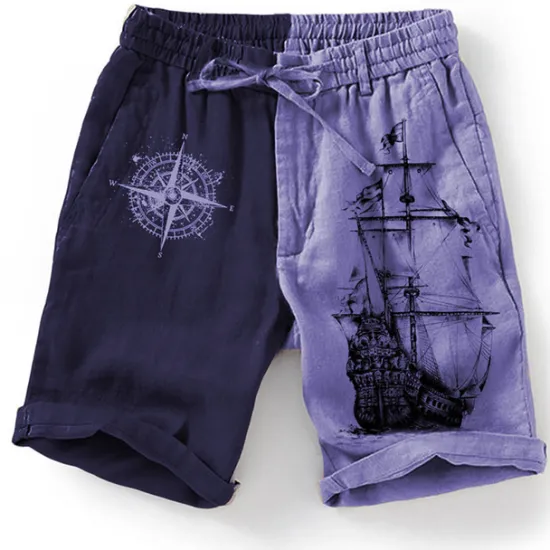 Sale OUKU Men's Graphic Color Block Boat Shorts Summer Shorts Beach Shorts Mid Waist Streetwear Hawaiian Designer Casual Daily Holiday Elastic Waist 3D Print Drawstring Designer Clothing Apparel