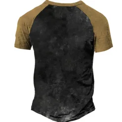 Discount OUKU Men's Graphic Color Block Letter T shirt Henley Shirt Tee Short Sleeve 3D Print Designer Basic Classic Outdoor Daily Sports Summer Black Blue Purple Green Henley Henley T-Shirt