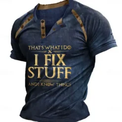 Clearance OUKU Men's Graphic Color Block Letter Henley Shirt Tee Short Sleeve 3D Print Fashion Designer Comfortable Outdoor Casual Daily Summer Black Khaki Army Green Dark Blue Dark Gray Henley Henley T-Shirt