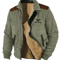 Clearance OUKU Men's Graphic Cowboy Sweatshirts Zip Sweatshirt Fleece Jacket Outerwear Long Sleeve Sweatshirt Stand Collar Daily Casual Vintage Retro Vacation Holiday Going out Fleece Winter