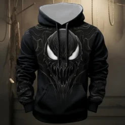 New OUKU Men's Graphic Devil Hoodie Hoodies Sweatshirt Fashion Daily Long Sleeve Hooded Vacation Sports Outdoor Holiday Black Grey Black Print Front Pocket Spring & Fall Designer