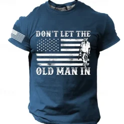 Discount OUKU Men's Graphic Don't Let The Old Man In T Shirt Short Sleeve T shirt 3D Print Crew Neck Shirt Retro Vintage Casual Street Style Sports Outdoor Holiday Going out