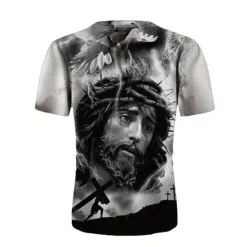 Sale OUKU Men's Graphic Faith T Shirt Short Sleeve T shirt 3D Print Crew Neck Shirt Vintage Fashion Designer Outdoor Daily Sports Black-White Black White+Black Spring & Summer Clothing Apparel S M L XL 2XL 3XL