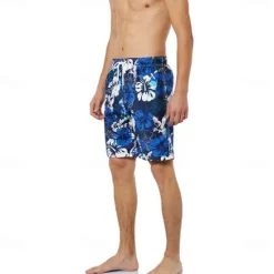Best OUKU Men's Graphic Flower / Floral Swimming Trunks Board Shorts Swim Shorts Mid Waist Streetwear Hawaiian Boho Casual Daily Holiday Drawstring with Mesh lining Elastic Waist Designer Clothing Apparel