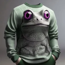 Online OUKU Men's Graphic Frog Sweatshirts Golf Pullover Sweatshirt Long Sleeve Sweatshirt Crew Neck Fashion Daily Casual 3D Print Vacation Holiday Going out Print Spring & Fall