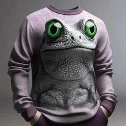 Online OUKU Men's Graphic Frog Sweatshirts Golf Pullover Sweatshirt Long Sleeve Sweatshirt Crew Neck Fashion Daily Casual 3D Print Vacation Holiday Going out Print Spring & Fall