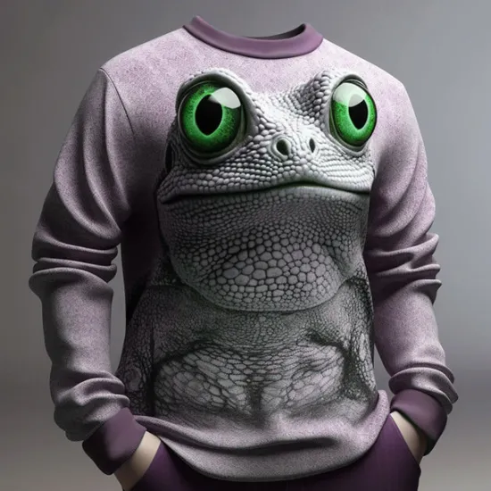 Online OUKU Men's Graphic Frog Sweatshirts Golf Pullover Sweatshirt Long Sleeve Sweatshirt Crew Neck Fashion Daily Casual 3D Print Vacation Holiday Going out Print Spring & Fall