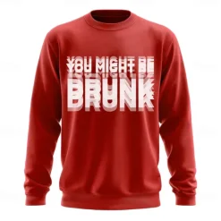 Clearance OUKU Men's Graphic Funny Slang Sweatshirt Fashion Daily Long Sleeve Crew Neck Black Red Crewneck 3D All Seasons Designer