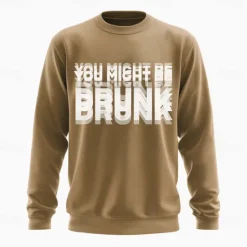 Clearance OUKU Men's Graphic Funny Slang Sweatshirt Fashion Daily Long Sleeve Crew Neck Black Red Crewneck 3D All Seasons Designer