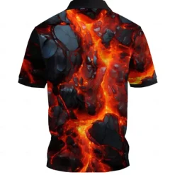 New OUKU Men's Graphic Geometric Golf Shirt Short Sleeve Polo Shirts Collared Shirts Casual Dark School Outdoor Street Dailywear 3D Print Summer Yellow Red Purple