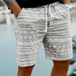 Clearance OUKU Men's Graphic Geometric Pattern Shorts Summer Shorts Beach Shorts Mid Waist Streetwear Hawaiian Designer Casual Daily Holiday Elastic Waist 3D Print Drawstring Designer Clothing Apparel