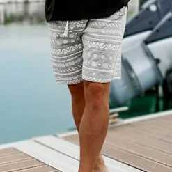 Clearance OUKU Men's Graphic Geometric Pattern Shorts Summer Shorts Beach Shorts Mid Waist Streetwear Hawaiian Designer Casual Daily Holiday Elastic Waist 3D Print Drawstring Designer Clothing Apparel