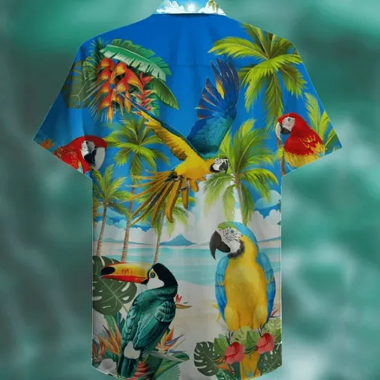 Hot OUKU Men's Graphic Hawaiian Aloha Shirt Summer Shirt Summer Hawaiian Shirt Short Sleeve Shirt Turndown Fashion Designer Casual Outdoor Street Casual Sea Blue Blue Dark Green Print S M L