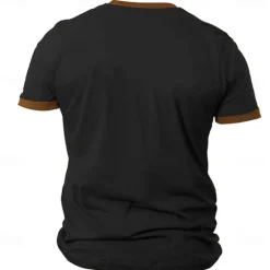 Online OUKU Men's Graphic Henley Shirt Short Sleeve 3D Print Fashion Designer Comfortable Daily Summer Black Blue Green Henley Henley T-Shirt