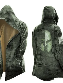 Outlet OUKU Men's Graphic Hoodie Hoodies Sweatshirt Vintage Designer Long Sleeve Hooded Casual Daily Holiday Black Army Green Fall Spring & Fall Designer