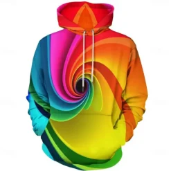 Best OUKU Men's Graphic Hoodie Hoodies Sweatshirt Fashion Daily Long Sleeve Hooded Vacation Streetwear 3D Print Printing Fleece Winter Spring & Fall Designer Yellow