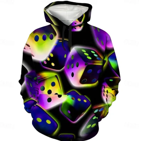 Discount OUKU Men's Graphic Hoodie Hoodies Sweatshirt Cool Long Sleeve Hooded Green / Red Dark Purple / Light Purple Fall Winter Designer