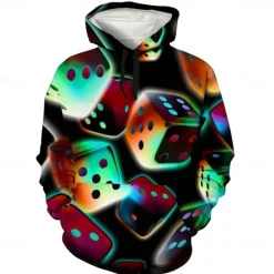 Discount OUKU Men's Graphic Hoodie Hoodies Sweatshirt Cool Long Sleeve Hooded Green / Red Dark Purple / Light Purple Fall Winter Designer