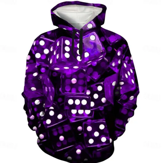 Discount OUKU Men's Graphic Hoodie Hoodies Sweatshirt Cool Long Sleeve Hooded Green / Red Dark Purple / Light Purple Fall Winter Designer